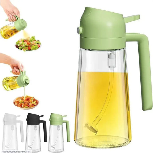 2-in-1 Oil Spray & Pour Bottle | Glass Oil Dispenser for Cooking, BBQ, Air Fryer & Kitchen Use