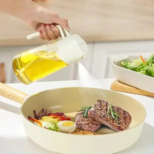 2-in-1 Oil Spray & Pour Bottle | Glass Oil Dispenser for Cooking, BBQ, Air Fryer & Kitchen Use