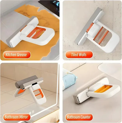 Mini Sponge Mop with Water Absorbent Head | Handheld Cleaning Mop for Kitchen, Bathroom, Windows & Tables (24.8 × 15 cm)